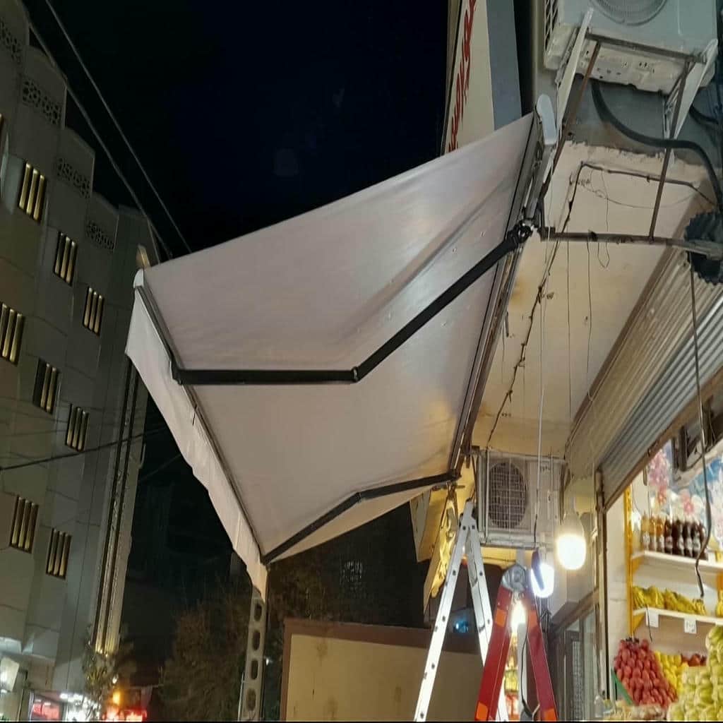 نصب سایبان برقی پارچه ضد UV در کاشان