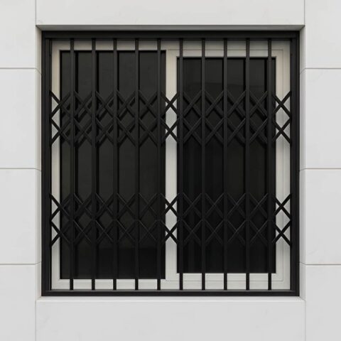 حفاظ پنجره متحرک ریلی با ریل کشویی مقاوم در قاب اصلی حفاظ پنجره متحرک ریلی