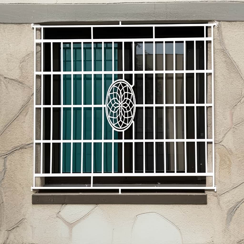 حفاظ پنجره طرح خورشیدی نصب شده روی پنجره کشویی