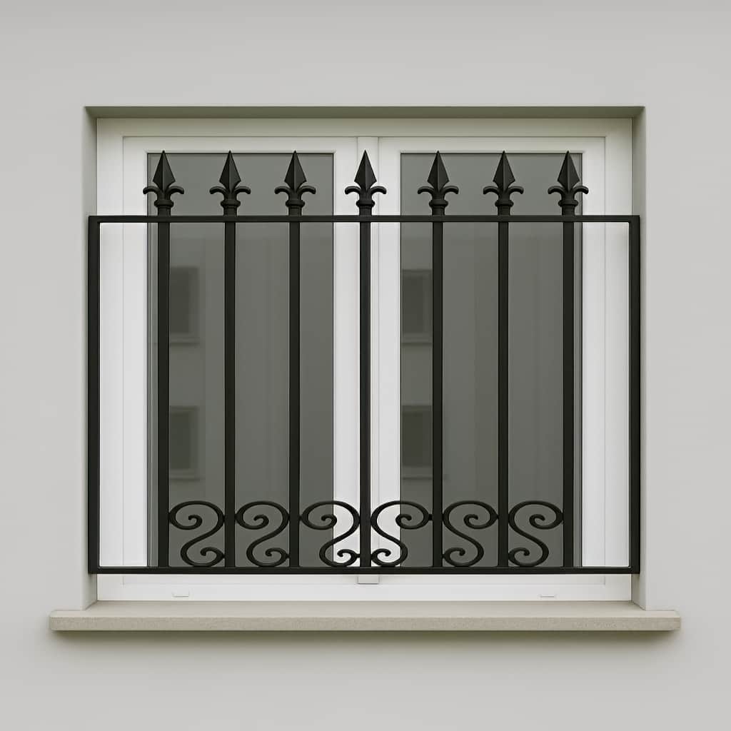 حفاظ پنجره نیزه ای مارپیچ نصب شده روی پنجره بلند ویلایی