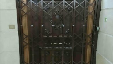 قفل مناسب درب آکاردئونی برای جلوگیری از ورود غیرمجاز