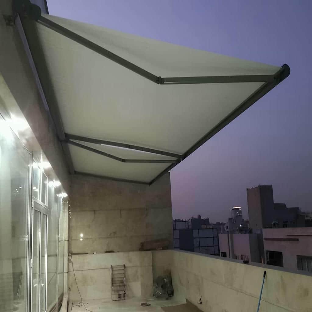 سایبان برقی کم جا با موتور تیوبلار سایبان برقی کم جا با موتور تیوبلار