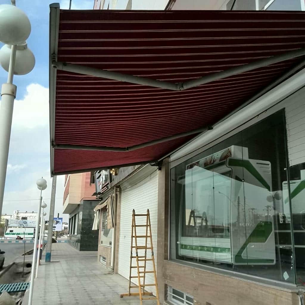 سایبان برقی کم جا با نصب تراز روی دیوار سایبان برقی کم جا با نصب تراز روی دیوار