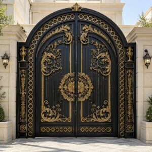 7 طرح درب پارکینگ مشکی طلایی