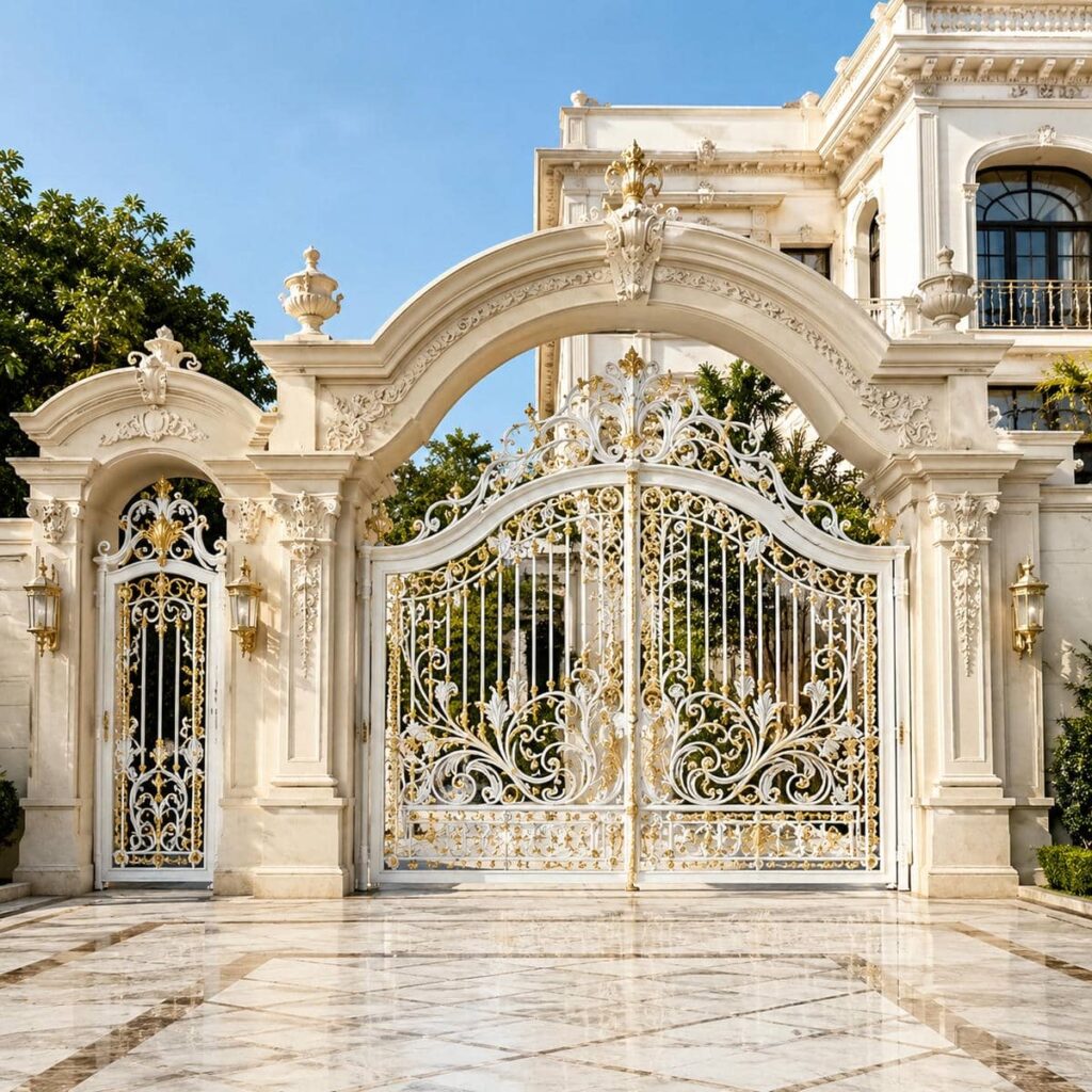 تولید درب پارکینگ ساده پروفیلی با خطوط افقی