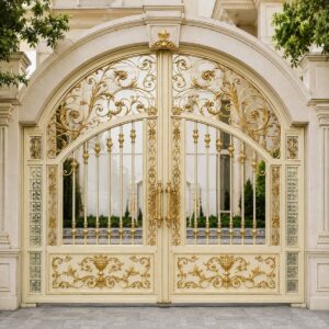 10 نمونه درب ویلا مدرن نمای سنگی