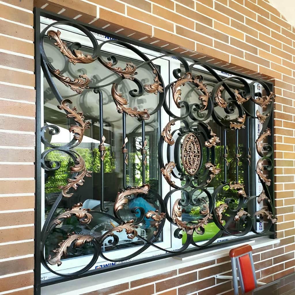مدل گل مرکزی نرده پنجره فرفورژه