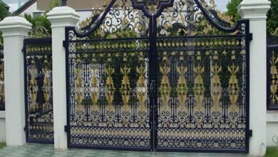 14 مدل درب فلزی باغ دو لنگه