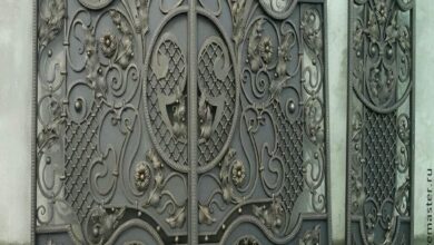 12 طرح درب پارکینگ لولایی ستون دار