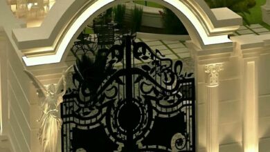 7 طرح درب حیاط CNC پنل مشبک