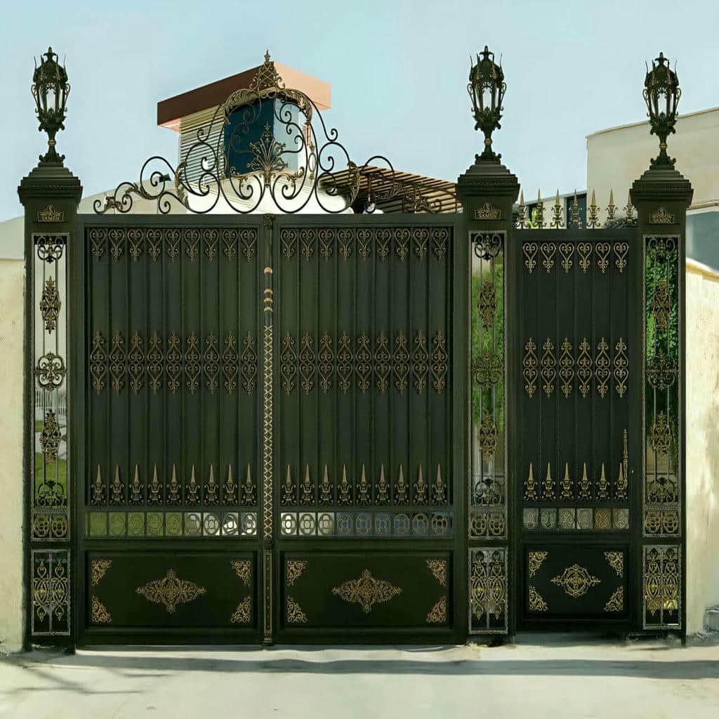 خرید درب باغ ویلایی قوسی با طرح کلاسیک