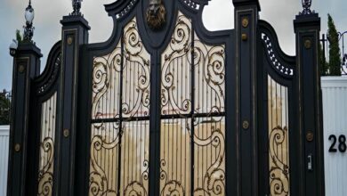 10 مدل درب فلزی مدرن پنل مشبک