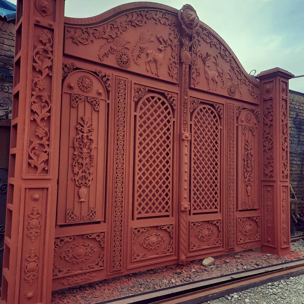 طرح ورق‌دار درب پارکینگ ریلی ریل زمینی