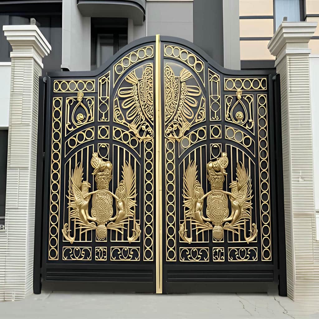 خرید درب طرح چوب فلزی با پنل عمودی