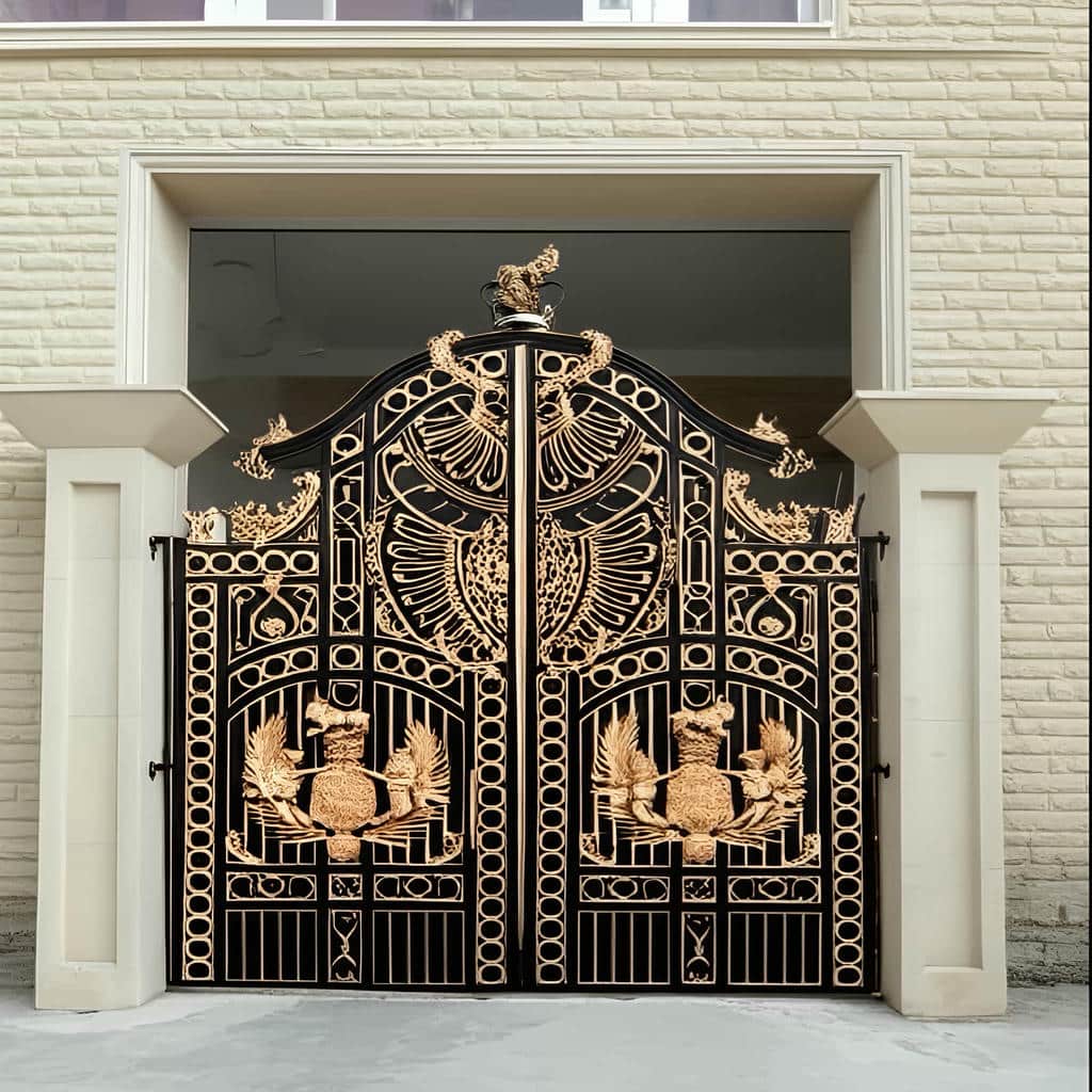 تولید درب آهنی حیاط مدرن با پنل عمودی