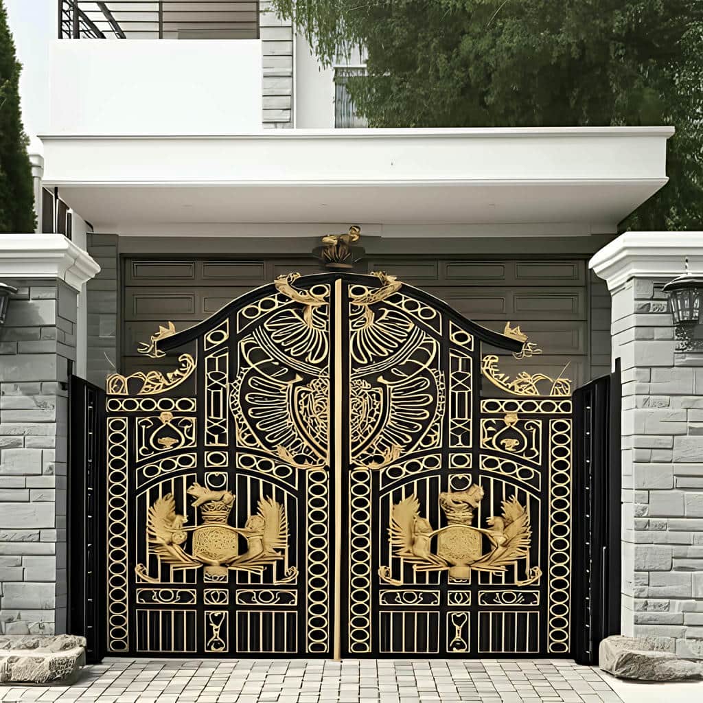 قیمت درب پارکینگ فرفورژه نمای رومی براساس سفارش