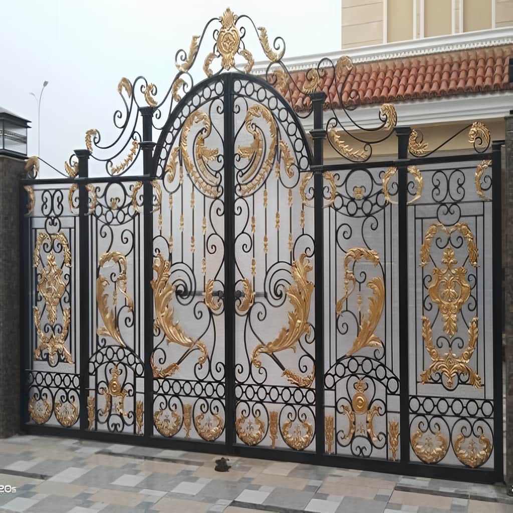 خرید درب پارکینگ آهنی ساده قاب دار دو لنگه