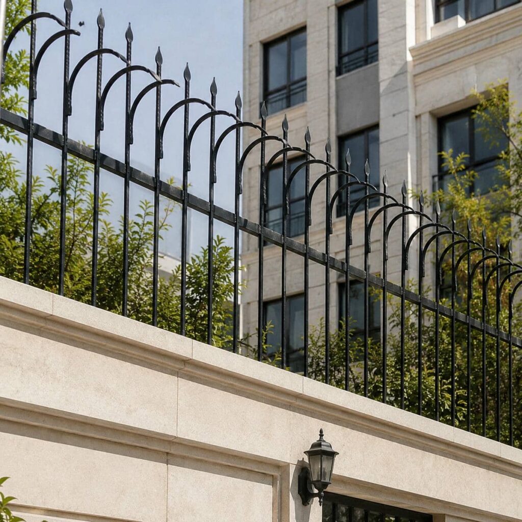 نصب حفاظ دیوار روی کلاهک سنگ تراورتن