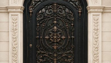 9 نمونه درب ویلایی نفررو کنار پارکینگ