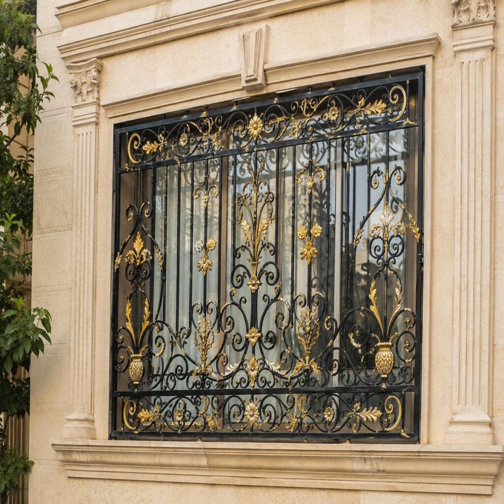 مدل سبد یکپارچه حفاظ پنجره جای گلدان دار