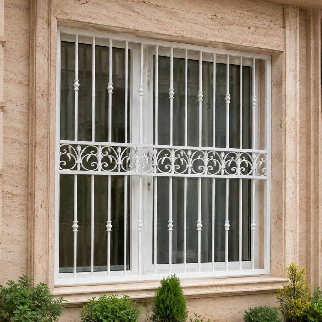 نصب حفاظ پنجره جای گلدان دار روی زیرکار مقاوم
