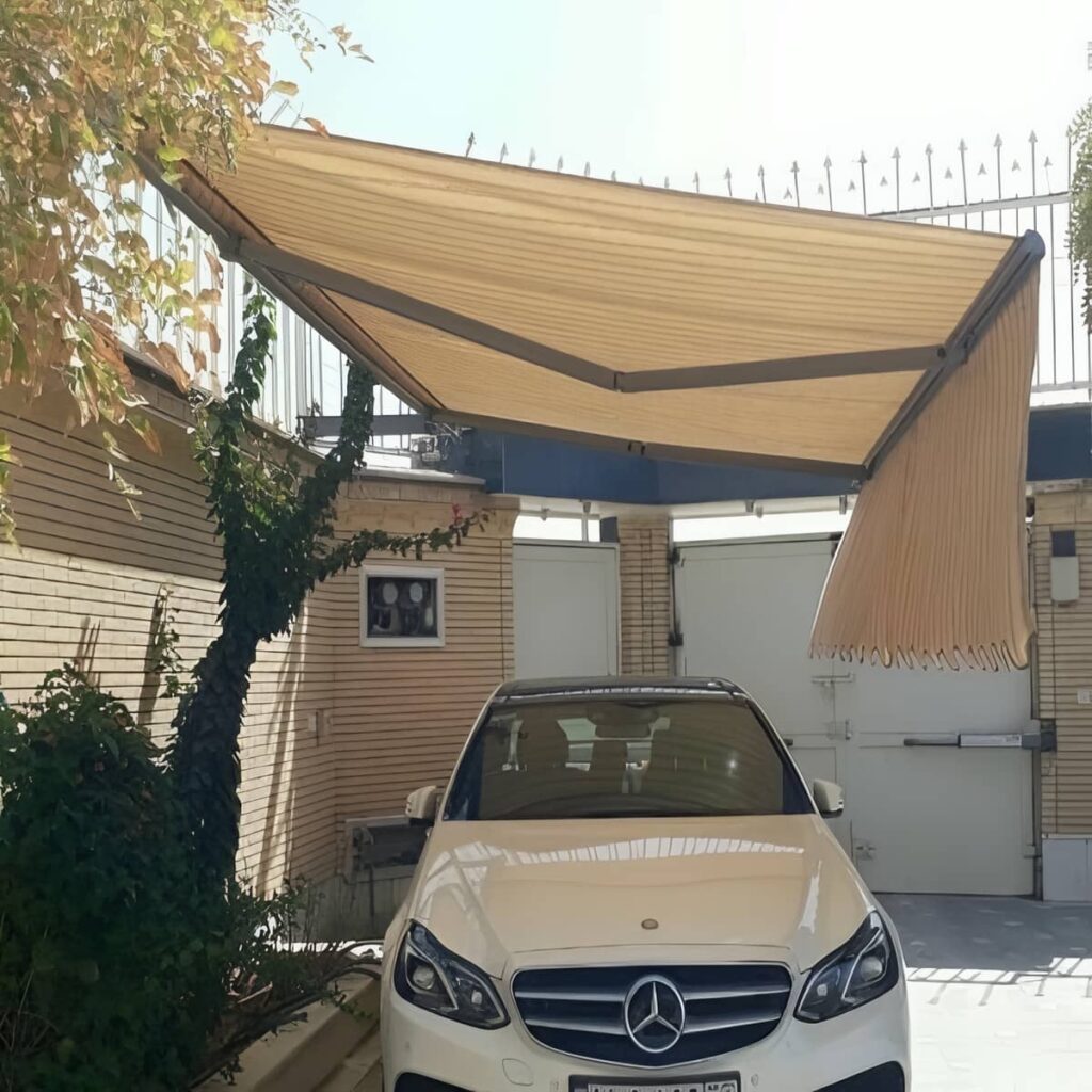 سایبان تراس اتوماتیک با پوشش جمع شونده