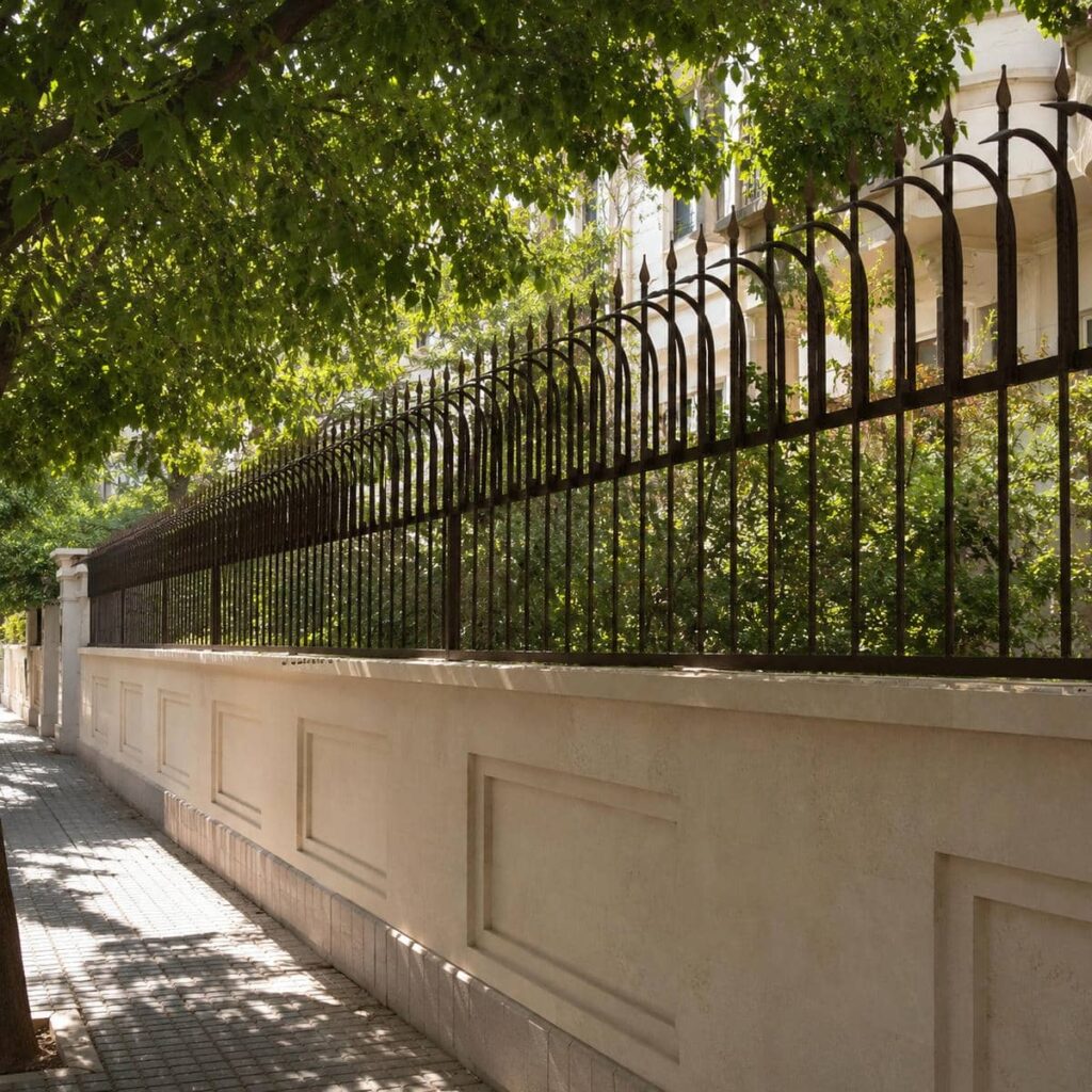 نرده دیوار حیاط با ساختار فلزی مقاوم