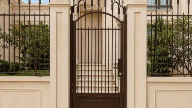 حفاظ روی دیوار حیاط در نمونه اجرای حرفه ای