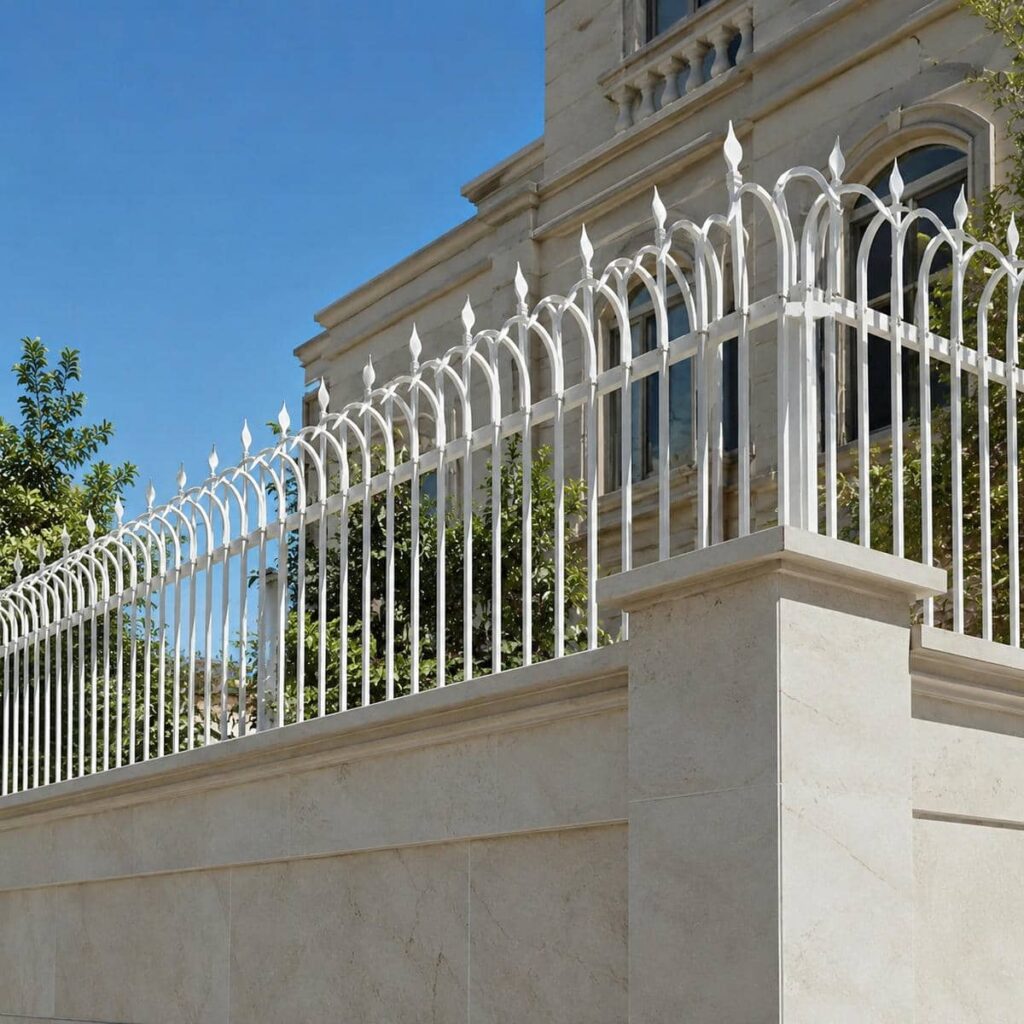 نرده دیوار حیاط برای دهانه های عریض