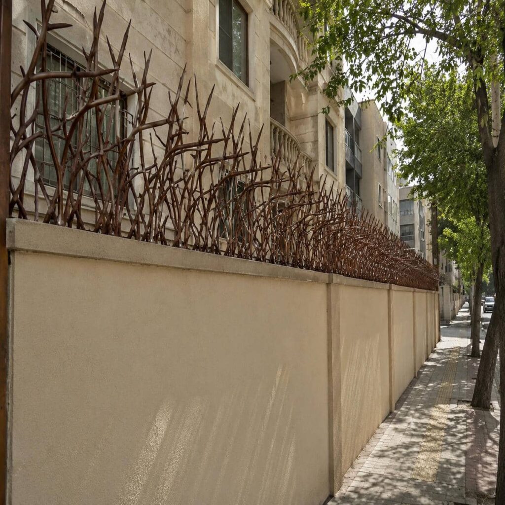 حفاظ دیوار با ارتفاع هماهنگ نمای ویلایی بجنورد