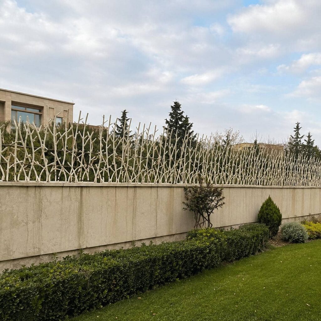 حفاظ دیوار سرنیزه ای با رنگ مشکی در ساری