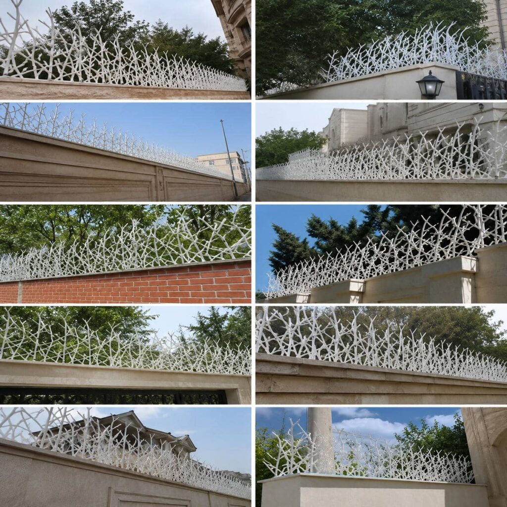حفاظ دیوار سرنیزه ای در بیرجند روی دیوار آجری
