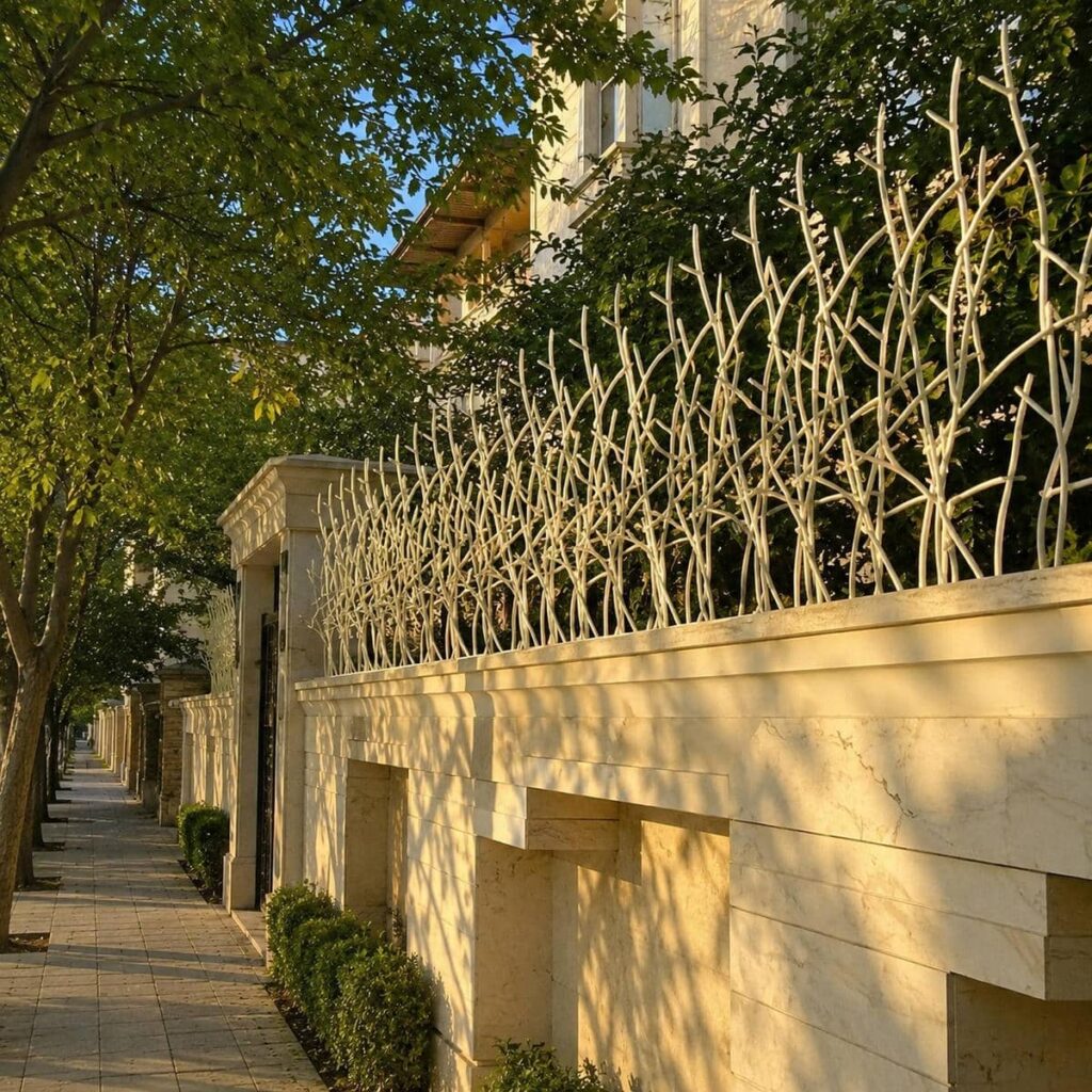 حفاظ دیوار شاخ گوزنی روی دیوار آجری حفاظ دیوار شاخ گوزنی روی دیوار آجری