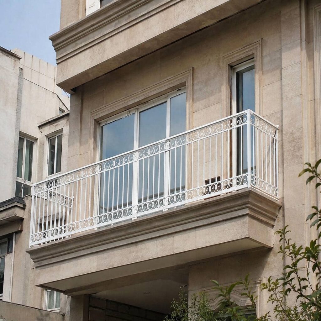 نرده بالکن آلومینیومی با پوشش مقاوم