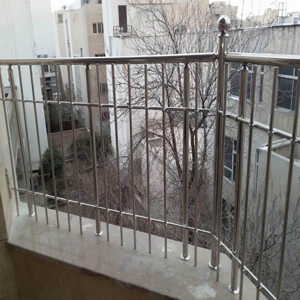 نرده بالکن استیل با دستگیره براق استان لرستان