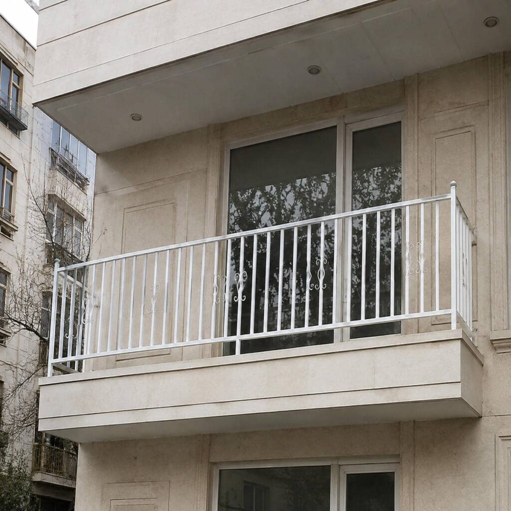 نرده بالکن مدرن با خطوط افقی