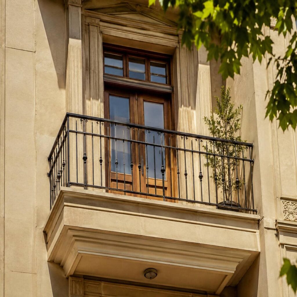 نرده بالکن مدرن با طرح هندسی