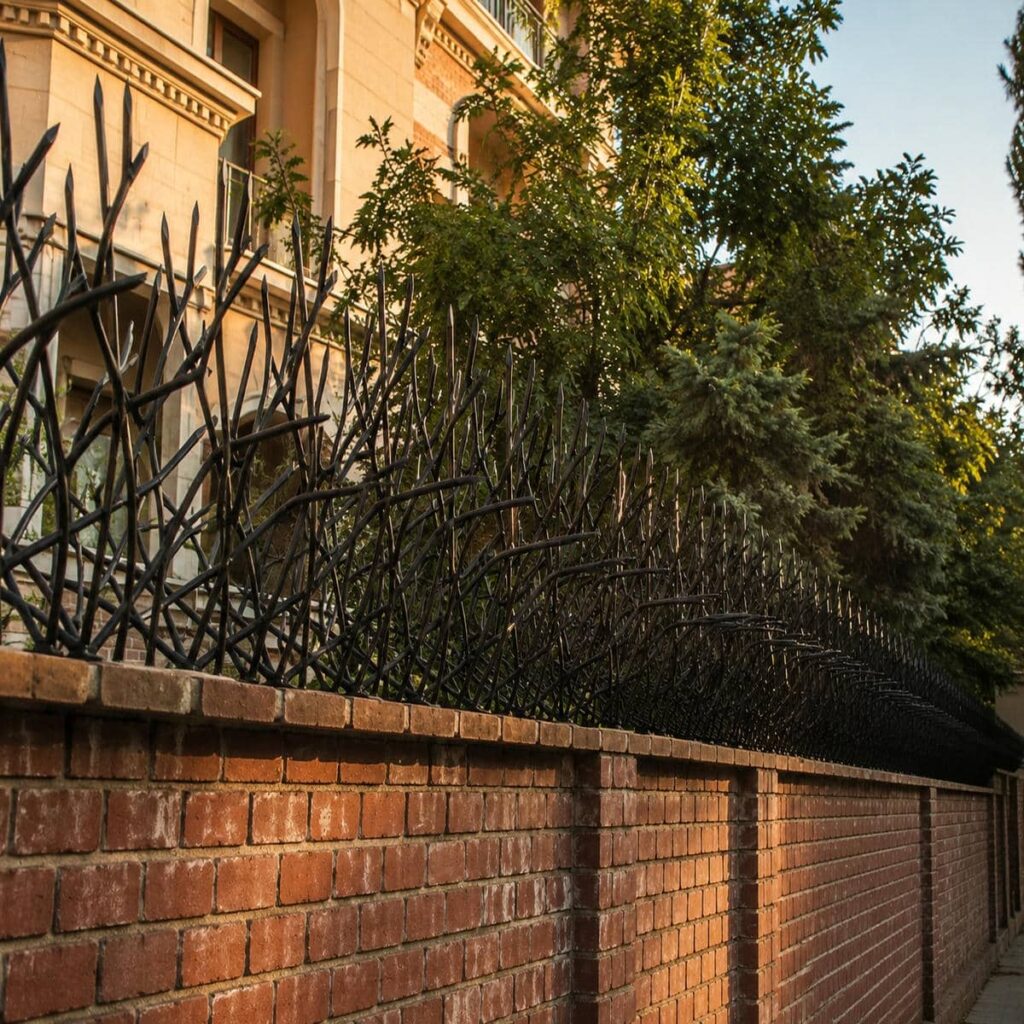 نرده حفاظ دیوار روی نمای سنگی در گرگان