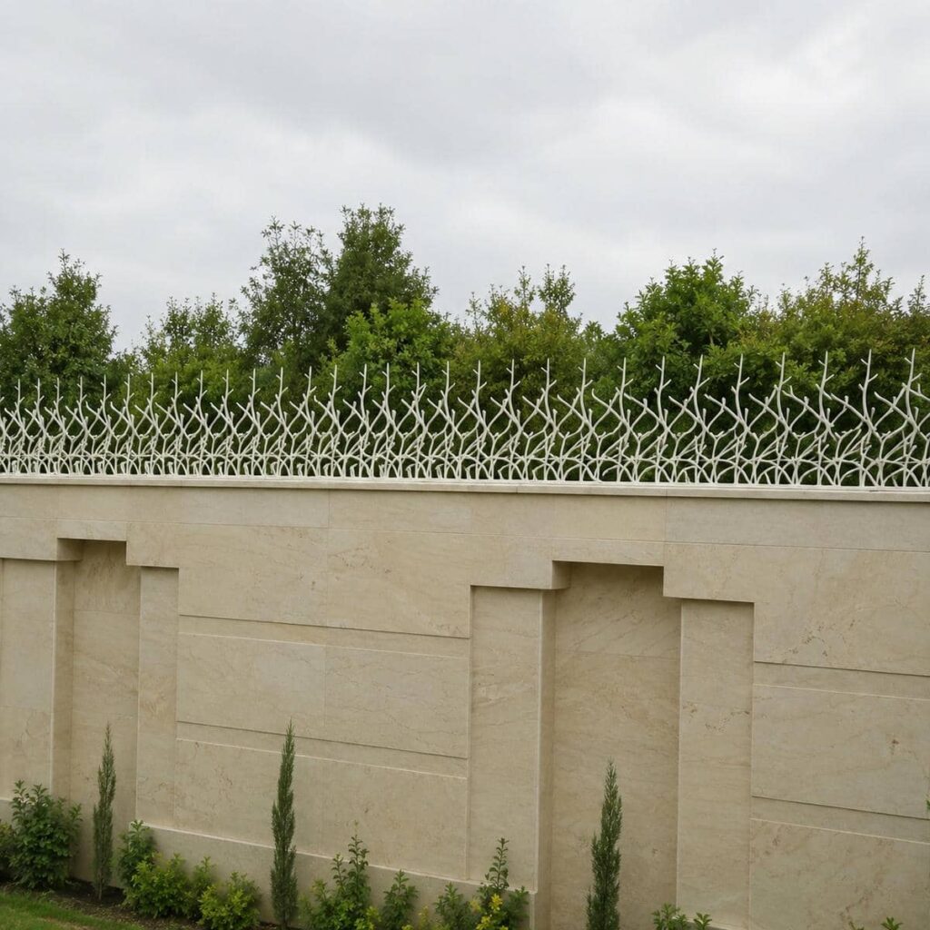 نرده روی دیوار با پوشش رنگی یکدست