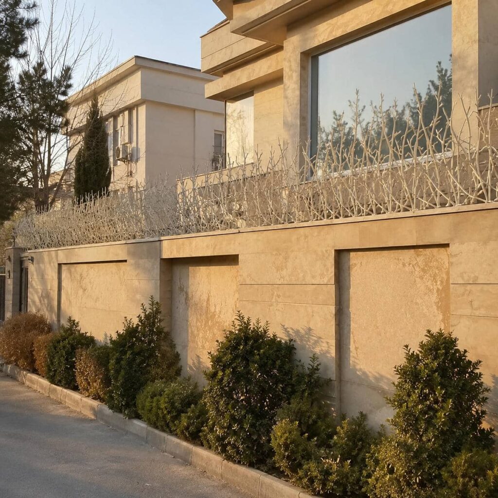 نرده روی دیوار در رشت با طرح خطی